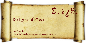 Dolgos Éva névjegykártya